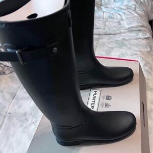Hunter Black Tall Rain Boots